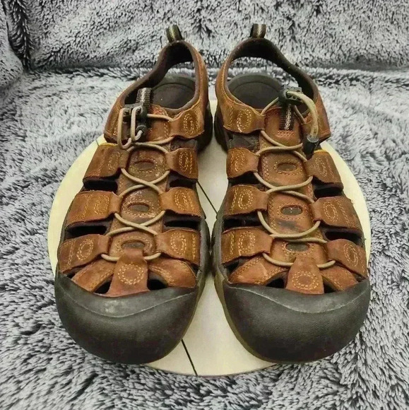 Keen Newport Evo Mens Size 11 Leather Water Sandals Shoes Infield/Mulch Brown - Picture 3 of 9
